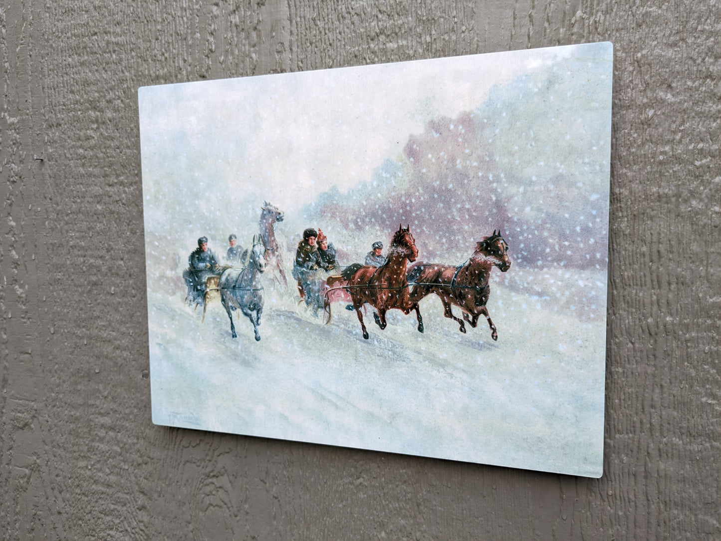 One-Horse Open Sleigh - Metal Print