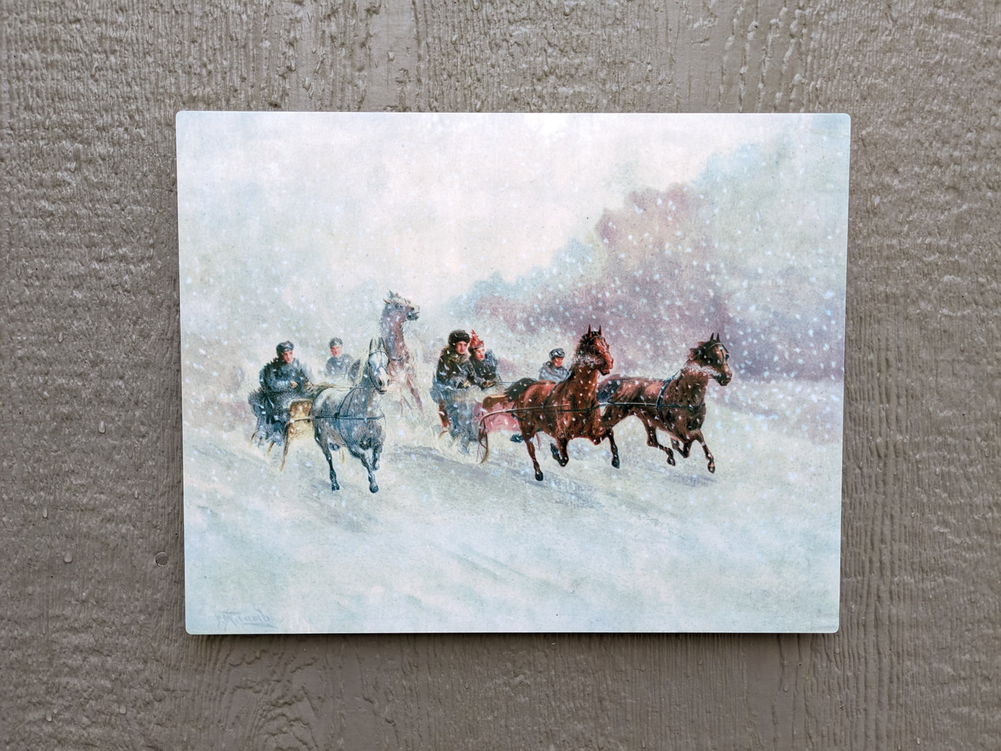 One-Horse Open Sleigh - Metal Print