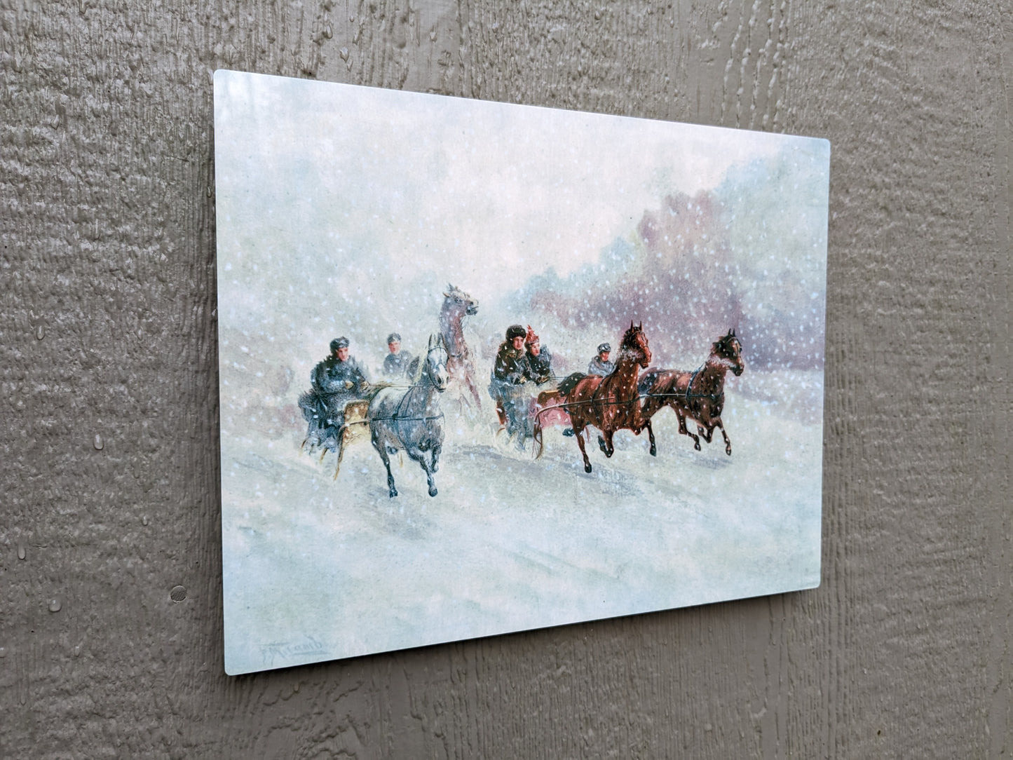 One-Horse Open Sleigh - Metal Print