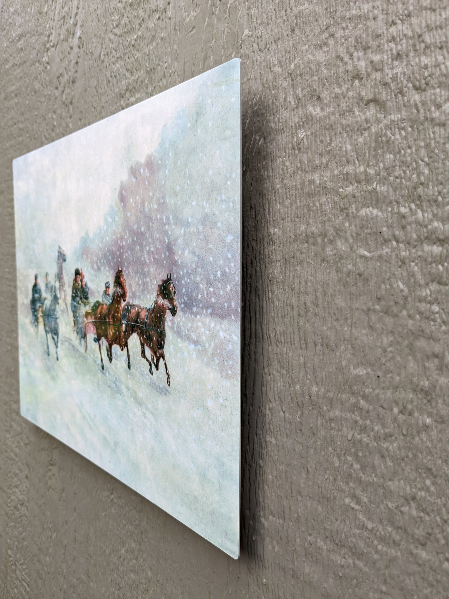 One-Horse Open Sleigh - Metal Print