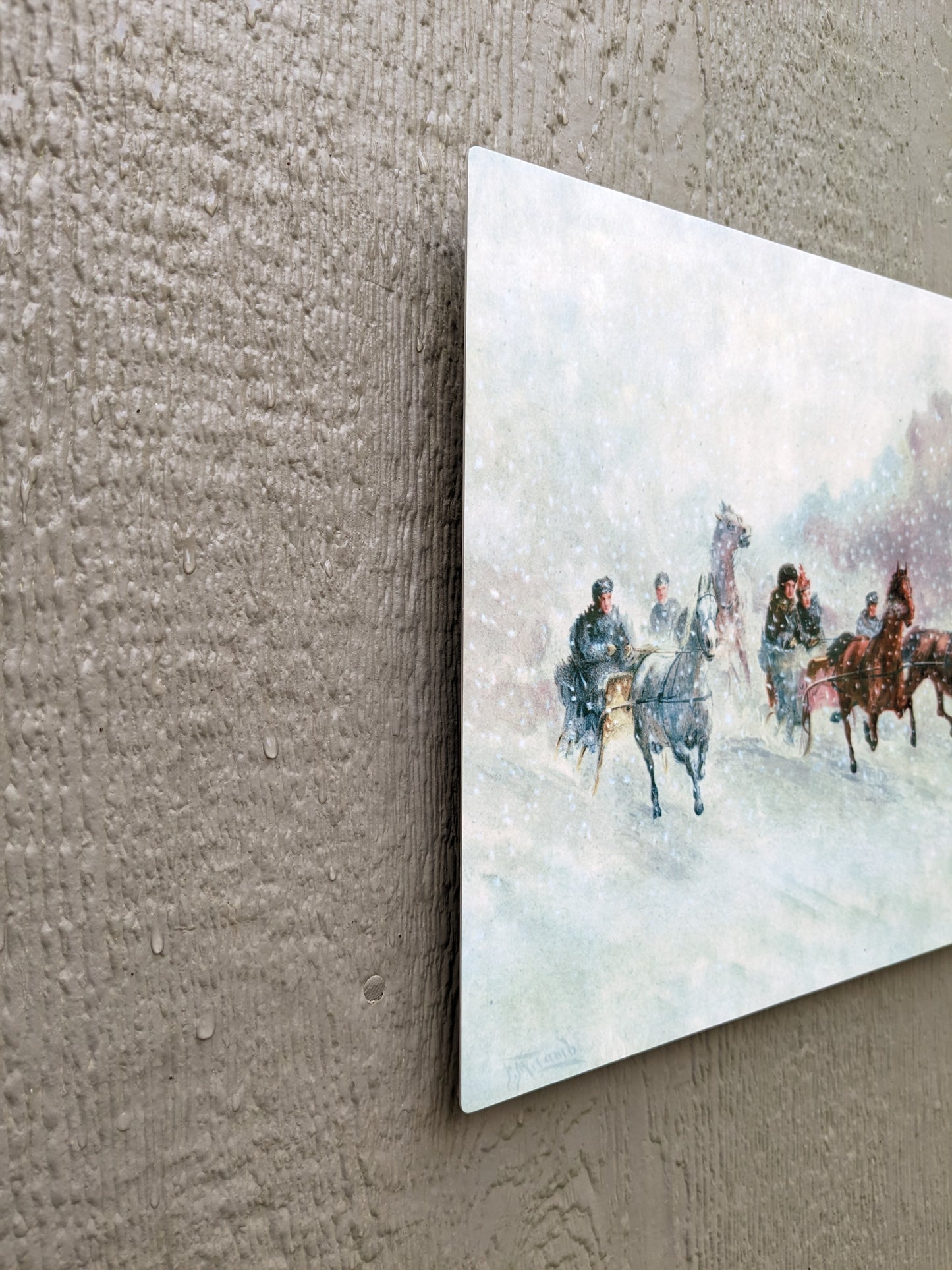 One-Horse Open Sleigh - Metal Print